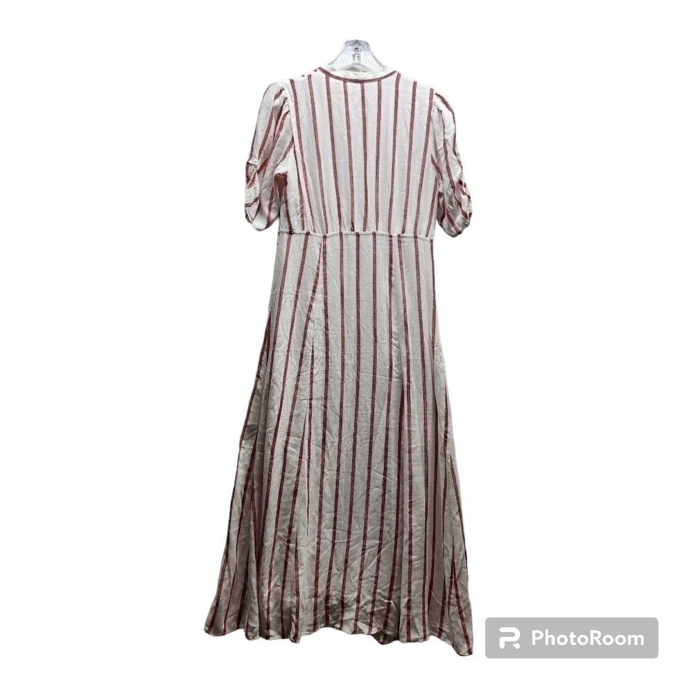Chelsea & Violet Womens S Boho Maxi Summer Chic Dress Button Up White Red Stripe - Picture 4 of 12